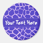 Purple Giraffe Print Magnets