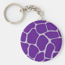 Purple Giraffe Print Pattern Keychain