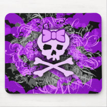 Purple Girly Skull Mousepad