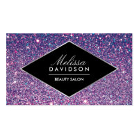 Purple Glitter and Glamour Beauty Business Card