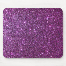Purple Glitter Glam Sparkles -Faux Design Mousepads