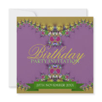Purple + Gold Diva Elegance Birthday Invitations