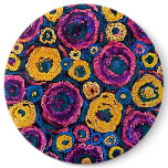 Purple & Gold Flower Fashion Button Pin