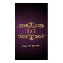 Purple Gradient And Gold Metal Look 2Business Card
