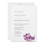 Purple gray peacock garden chic wedding invitation