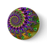 Purple & Green Bokeh Fractal Pattern Pin
