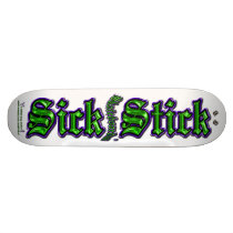 Purple & Green on White ~ Sick Stick Logo Pro Deck