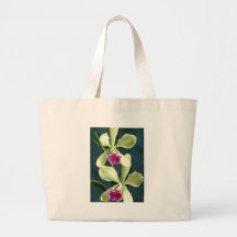 Purple & Green Orchids Canvas Bags