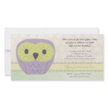 Purple & Green Owl 1st Birthday Party Invite photo cards