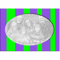 Purple Green Striped Photo Frame