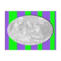 purple green striped photo frame