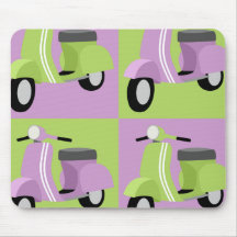 Purple & Green Vespa Mouse Pad
