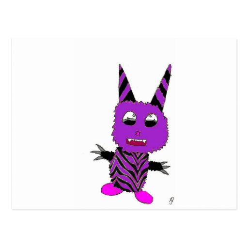 Purple gremlin postcard