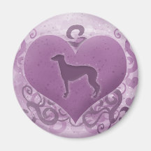 Purple Greyhound Valentine Magnet