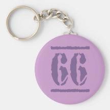 PURPLE GRUNGE STYLE NUMBER 66 KEYCHAIN