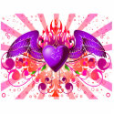 Purple Grunge Winged Heart Design photo sculptures
