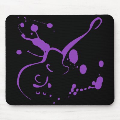 PURPLE GUITAR AND PAINT SPLATTER MOUSE PADS by dgpaulart