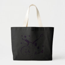 PURPLE GUITAR AND PAINT SPLATTER TOTE BAG