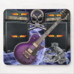 Purple Guitar Flaming Skulls & Amp Lightening Pad Mouse Mats
