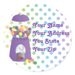 Purple Gumball Machine Round Sticker