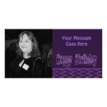 purple happy birthday photo cards