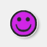Purple Happy Face Refrigerator Magnet