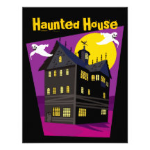 Purple Haunted House Invitations