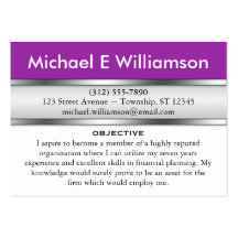 Purple Header RESUME Business Cards