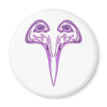 Purple Heart Fractal Round Magnet