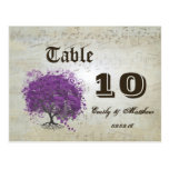 Purple Heart Leaf Tree Table Number Post Cards