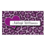 Purple Heart Leopard Print Appointment Cards Business Card Templates