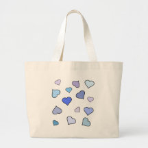 purple heart pattern bag