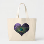 Purple Heart Peacock Feather Bag