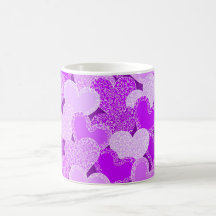 Purple Heart with flowers mug