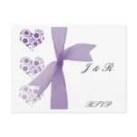 Purple Hearts and Ribbons RSVP postcards