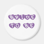 Purple Hearts Bride to Be Refrigerator Magnets