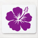 Purple hibiscus aloha flower mousepads