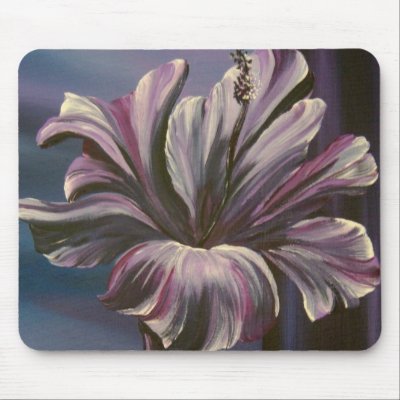 Purple Hibiscus Mouse Pad by Pur_Imagination