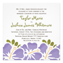 Purple Hibiscus Wedding Invitations