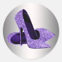 Purple High Heel Shoe Stickers