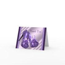 Purple High Heel Shoes Thank You Cards