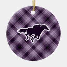 Purple Horse Racing Christmas Tree Ornaments