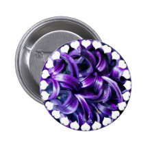 Purple Hyacinth Flower Round Button