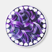 Purple Hyacinth Flower Round Magnet