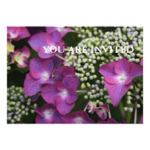 Purple Hydrangea YOU ARE INVITED Invitation