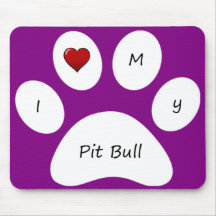 Purple I Love My Pit Bull Mouse Pad