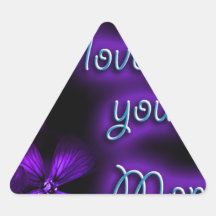 Purple I Love You Mom design Sticker