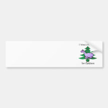 Purple I want a dinosaur for christmas Bumper Stickers