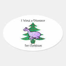 Purple I want a dinosaur for christmas Sticker