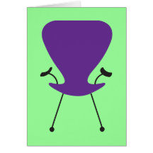 Purple-icious Retro Chair All-Purpose Note Card